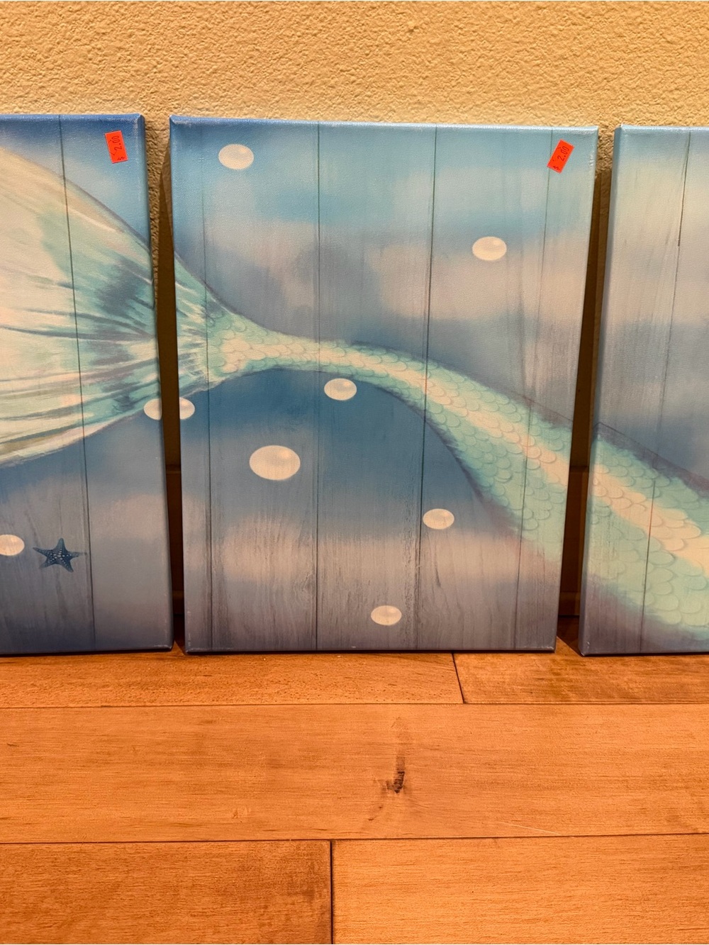 Blue Mermaid Tail Wall Art Canvas